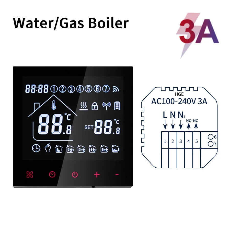 WiFi Smart Thermostat Temperature Controller Tuya Smart Life For Floor Heating Electric/Water Gas Boiler Works With Alexa Alice