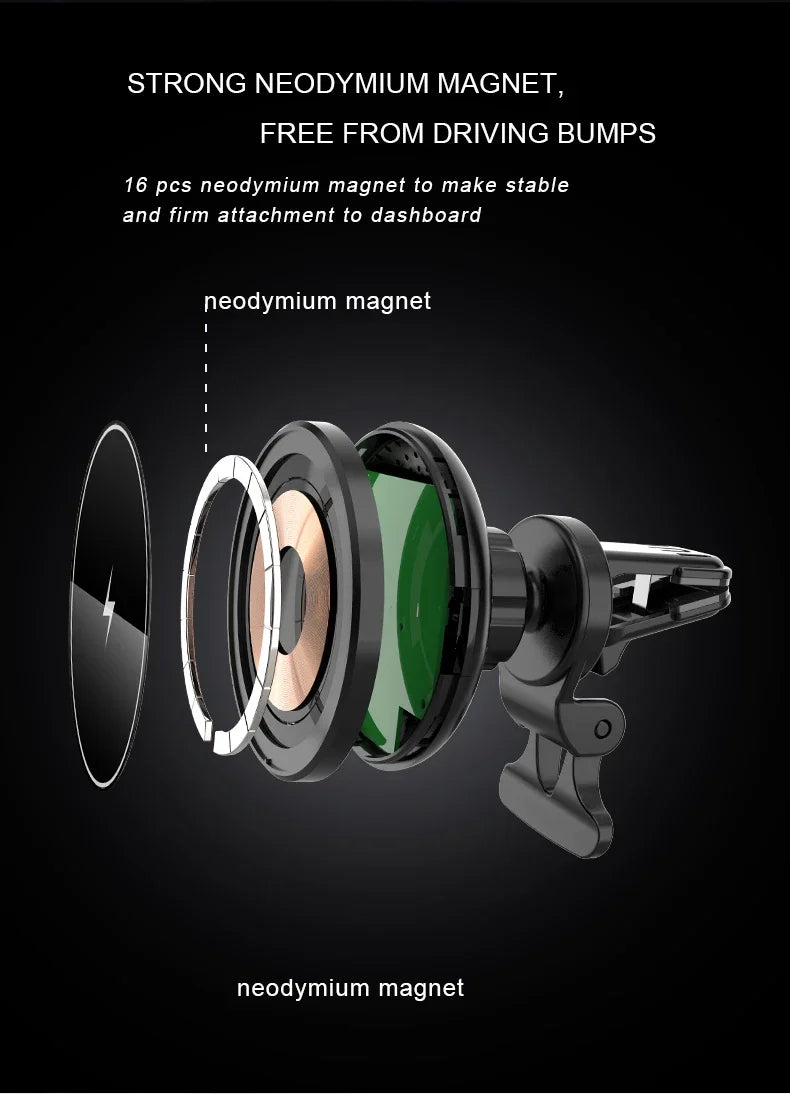 Magnetic Car Wireless Charger Mount for iPhone 