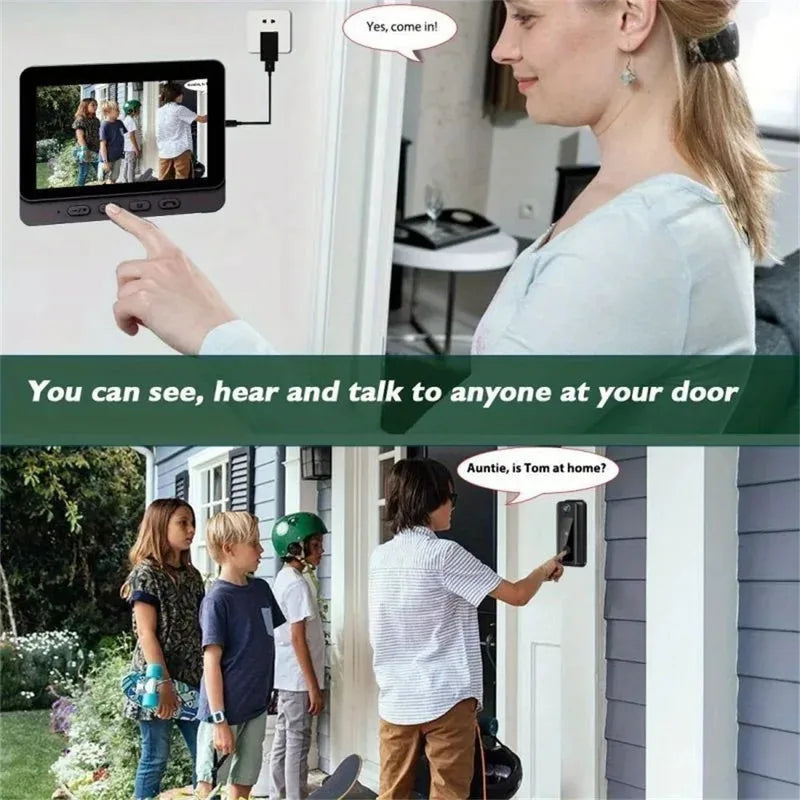 Smart Video Doorbell Camera Wireless, 1080P HD with Night Vision, 2.4G WiFi, Motion Detection, 2-Way Audio, and Cloud Service