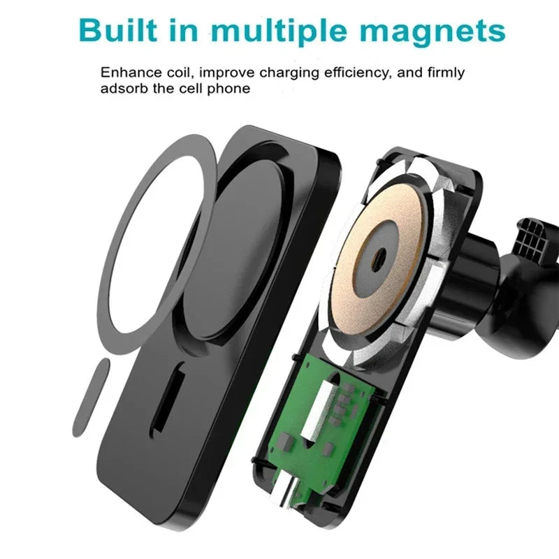 Car Phone Holder Stand Mount 30W Magnetic Car Wireless