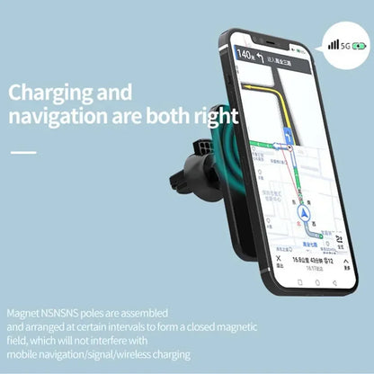 Car Phone Holder Stand Mount 30W Magnetic Car Wireless